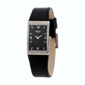 Boccia Black Band Titanium Tank Style Watch - 3186-02 Boccia Black Band Titanium Tank Style Watch - 3186-02